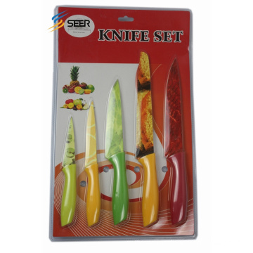 5PCS Colorful Plastic Handle Kitchen Knife (SE150003)